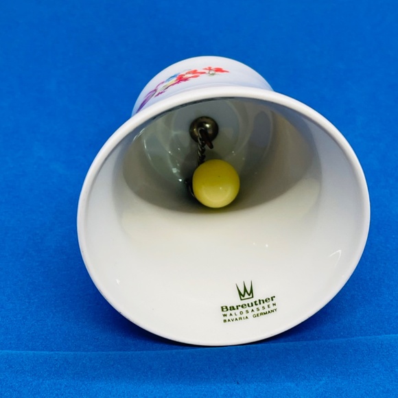 Bareuther Waldsassen Bavaria Germany Floral Bell w Rose Handle for Danbury Mint - Picture 7 of 9